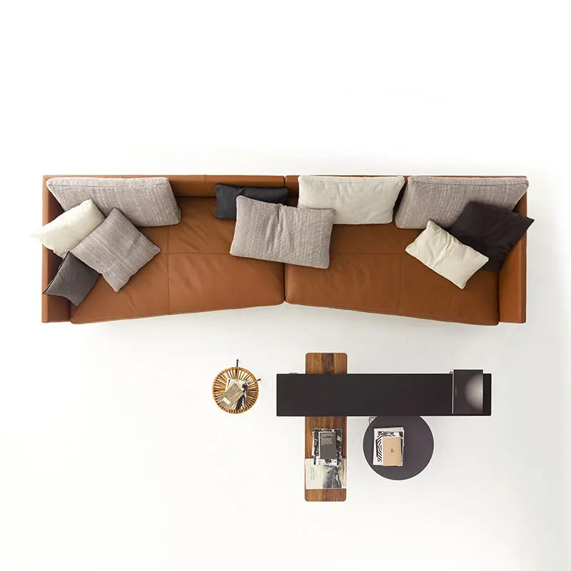 Microfiber love and 3 seater sofa Post-modern down sofa living room latex foam sofa