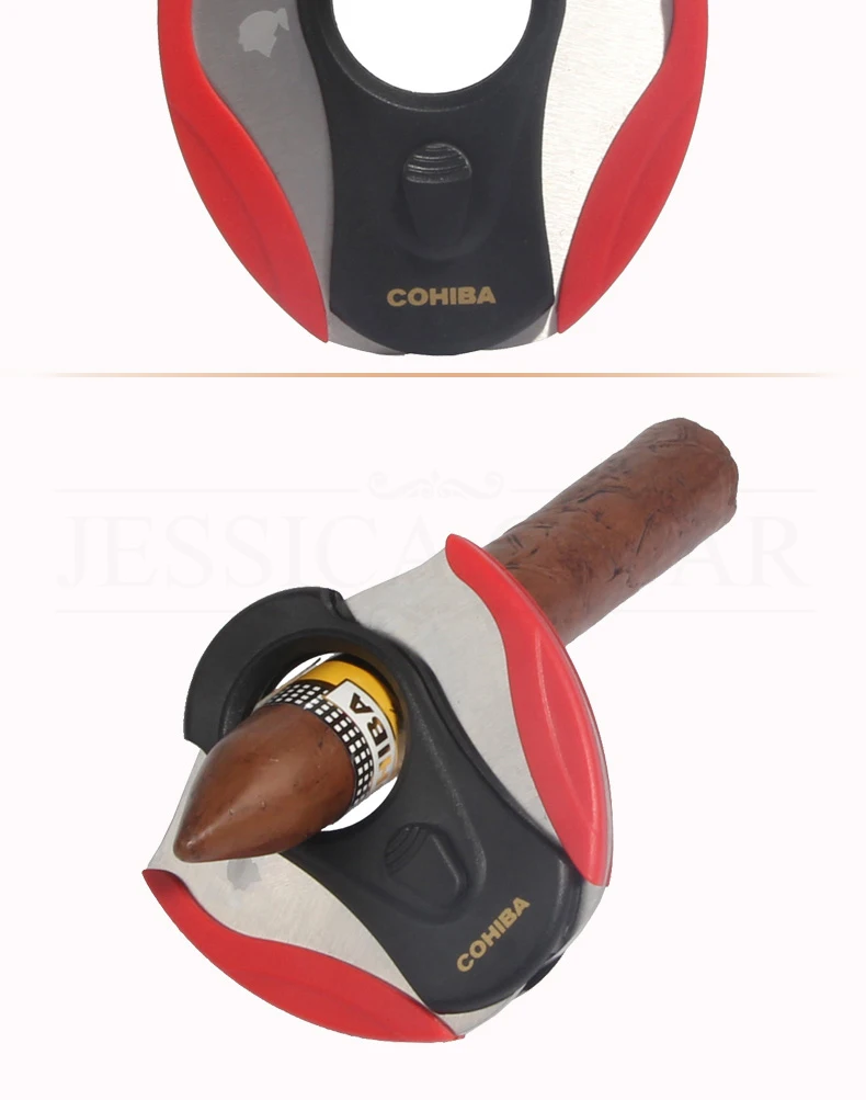 COHIBA сигары резак острый нержавеющая сталь двойные лезвия пластик Zigarre резак сигары ножницы для кубинских сигар гильотина