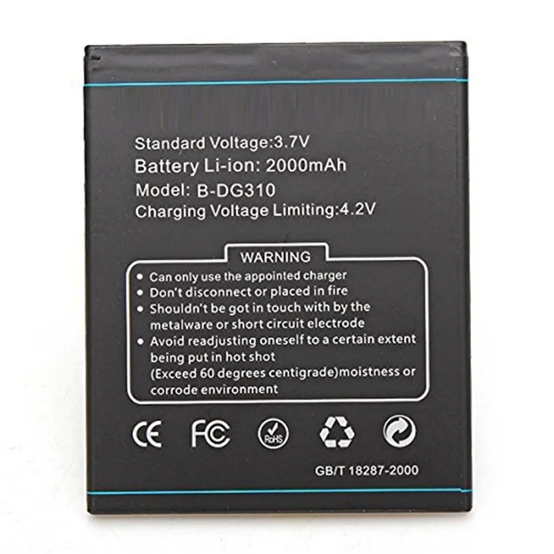 New B-DG310 phone battery For DOOGEE DG310 BDG310 2000mAh High Quality Phone Rechargeable Batteries | Мобильные телефоны и