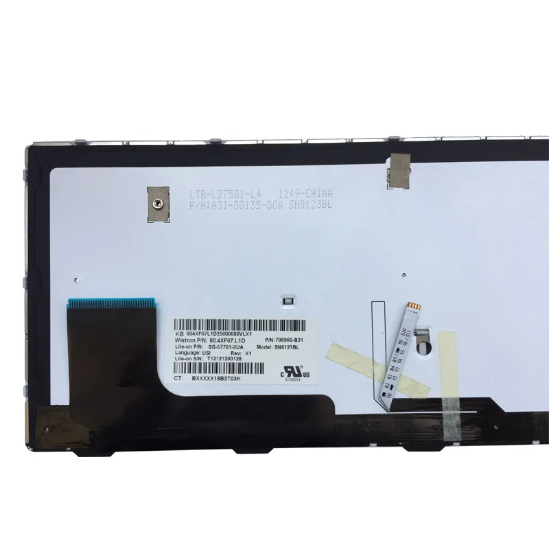 Новая американская Клавиатура для ноутбука HP Elitebook Revolve 810 G1 G2 G3 серебряная рамка с