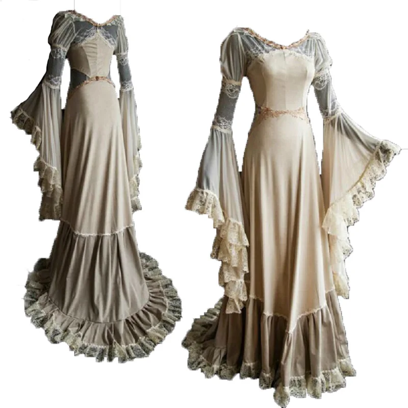 Сексуальное женское роскошное платье принцессы в стиле Средневековья длиной до