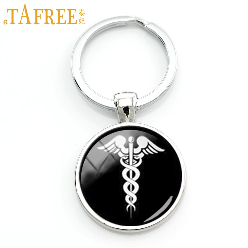 TAFREE Ретро Браслеты шармы медицинский Кадуцей цепочка для ключей Классический