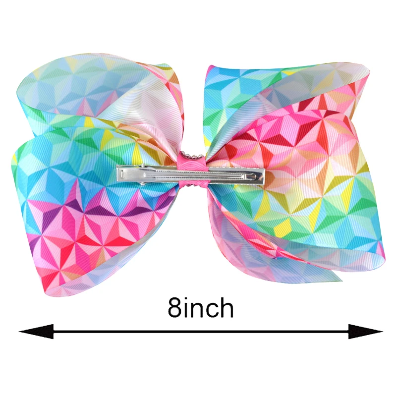 6 шт./лот 8 дюймов для девочек принт головной убор лента волос банты зажимы женщин