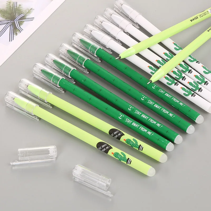 60 шт./партия Свежий Зеленый Кактус стираемая гелевая ручка чернильная сувенир