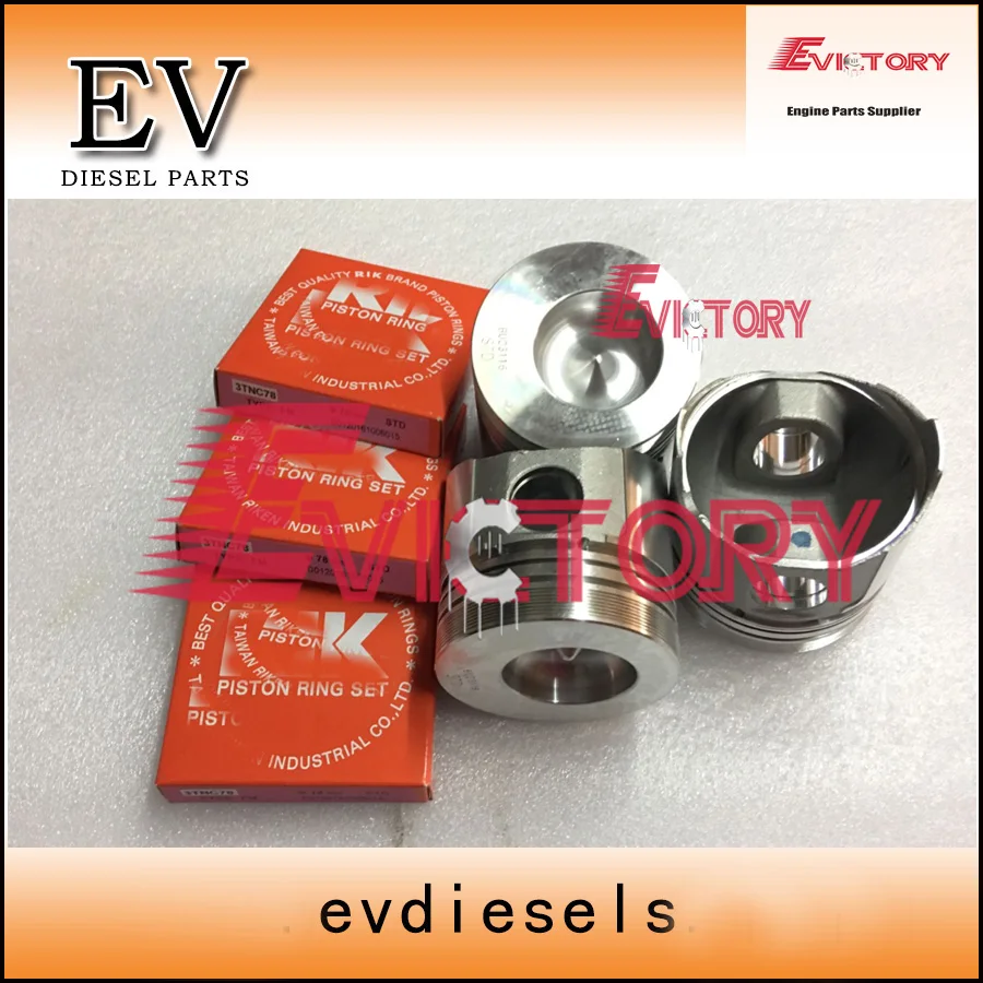 

For yanmar engine overhauling 3TN75 3TN75L piston and piston Ring set