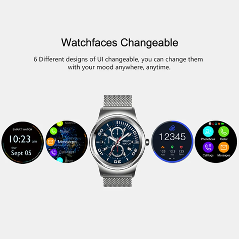 Мужские гибридные Смарт-часы из нержавеющей стали BOWANG Бизнес класс пульсометр