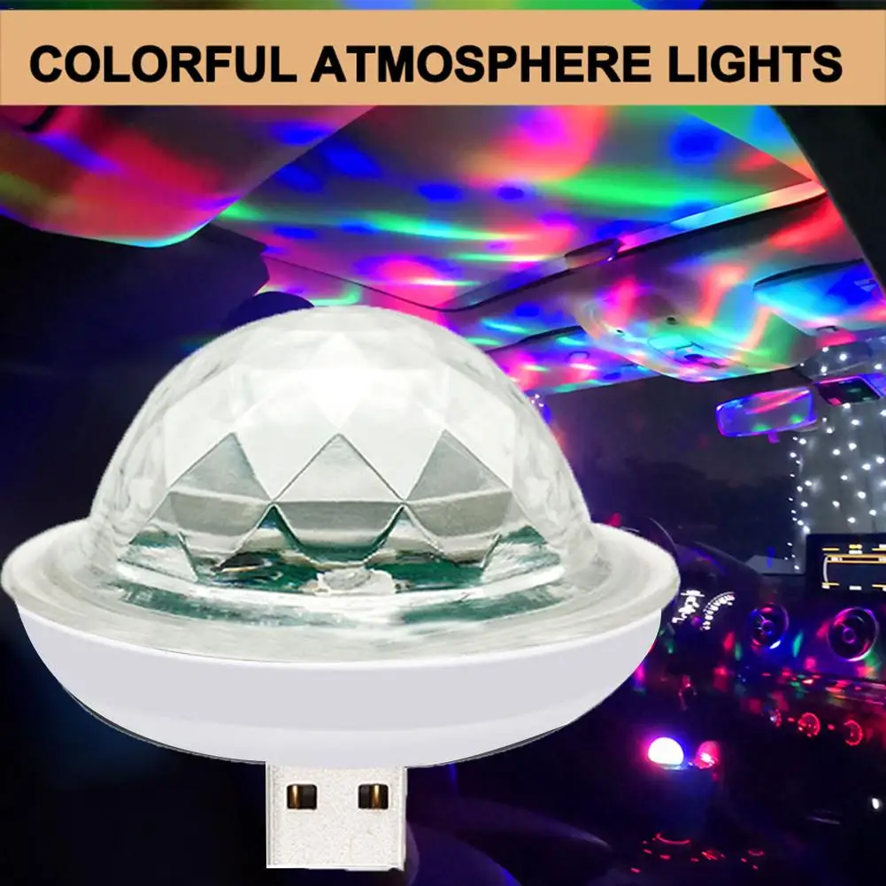 Красочный светодиодный Автомобильный USB атмосферный свет DJ RGB мини красочная музыкальная лампа USB-C поверхность телефона для фестиваля вечерние караоке