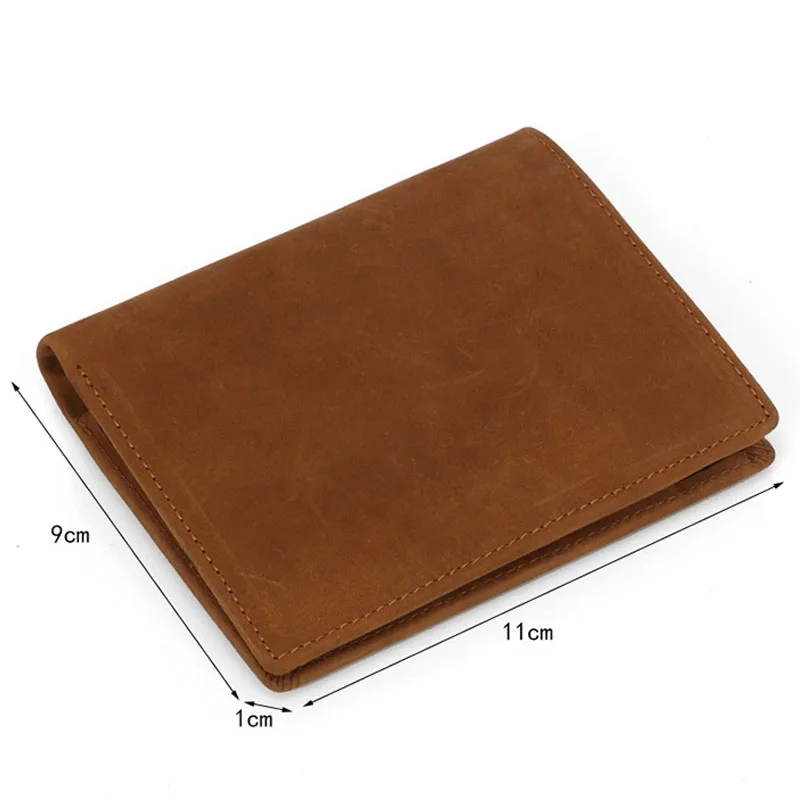 DIKEDAKU Man Wallet Head Layer Crazy Horse Leather Purse Short Style RFIDGenuine Luxury Design Card Holder | Багаж и сумки