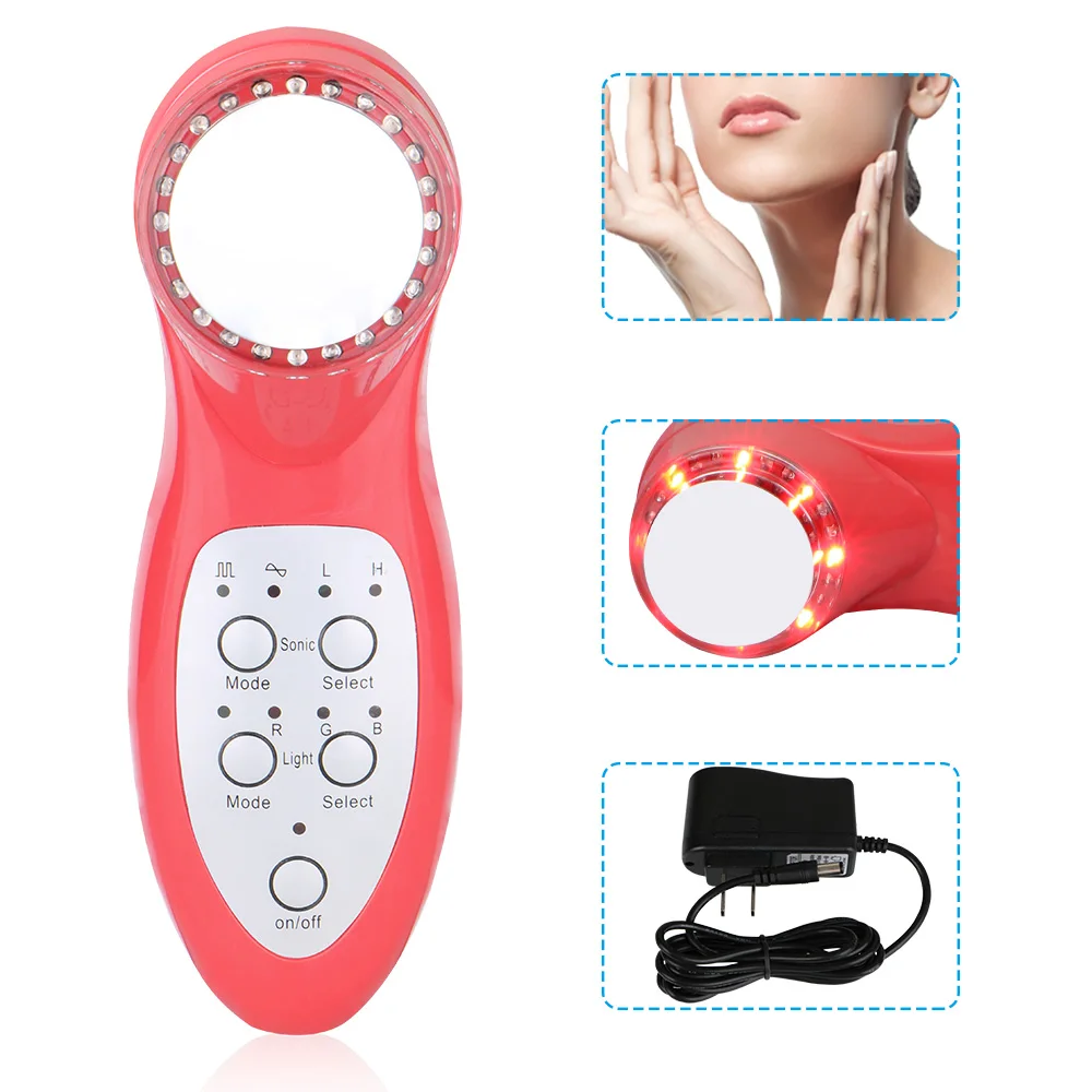 Ультразвуковой аппарат для лифтинга кожи лица 7 цветов 3 МГц ультразвуковой синий