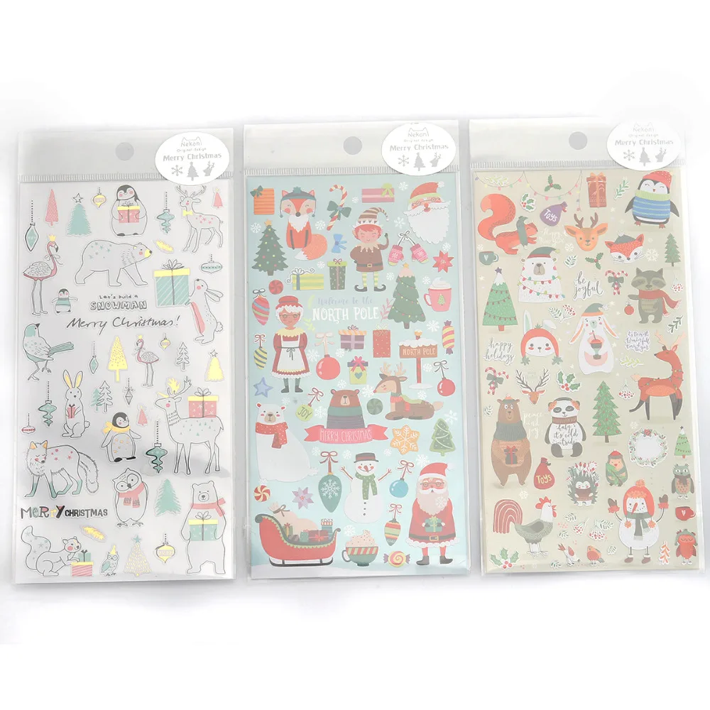 Бумага DIY Декоративные наклейки для скрапбукинга Рождественская серия животные