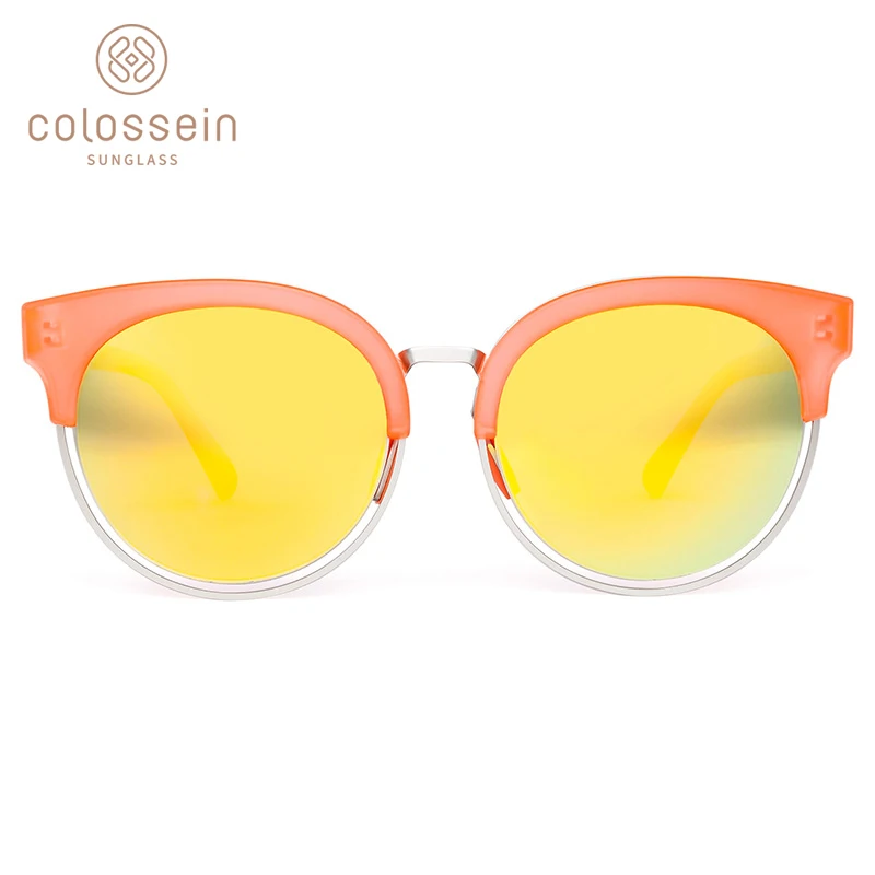 COLOSSEIN Солнцезащитные Очки Женщины Кошачий глаз Красочный Кадр Взрослых