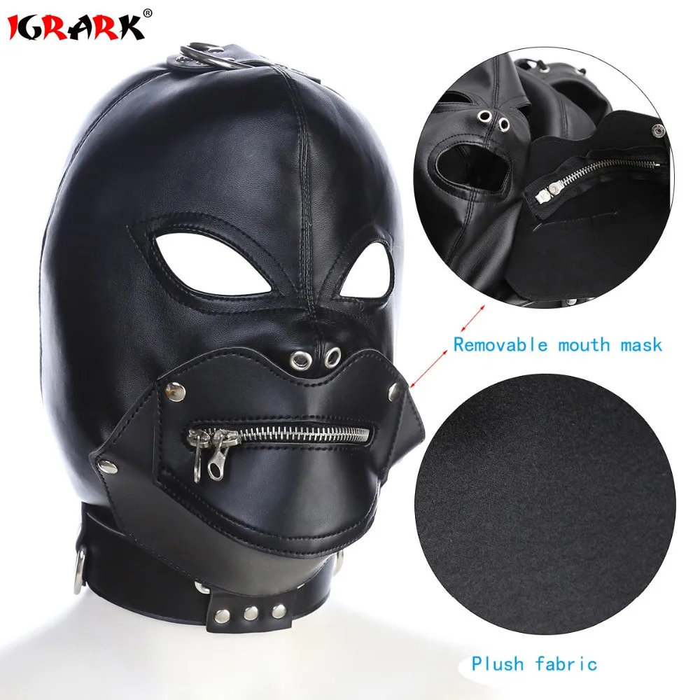 БДСМ ограничители Фетиш Маска на капюшон секс игрушки открытый глаз бондаж