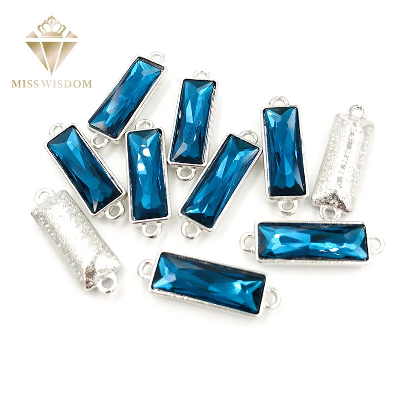 Новый 7X21mm павлин синий пришивания стразы прямая лента сплав двойная подвеска DIY
