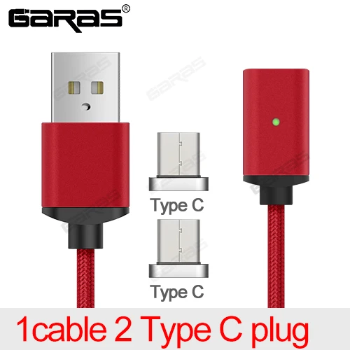 Red1cable 2type c Магнитный кабель GARAS для Iphone/Micro usb type-C, адаптер, 3 в 1, быстрое зарядное устройство, кабели для мобильных телефонов, кабель type-C/Micro USB - Цвет: Red1cable 2type c