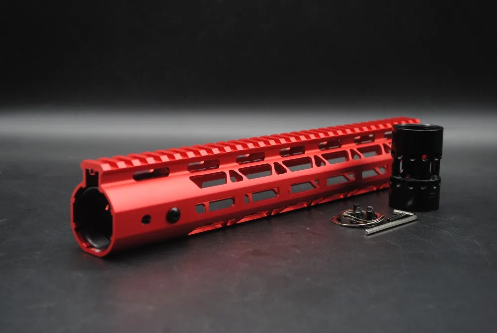 

TriRock 12 дюймов Ультралегкая M-lok направляющая для защиты ружья свободная плавающая система крепления красный анодированный. 223/5.56 винтовка Бе...