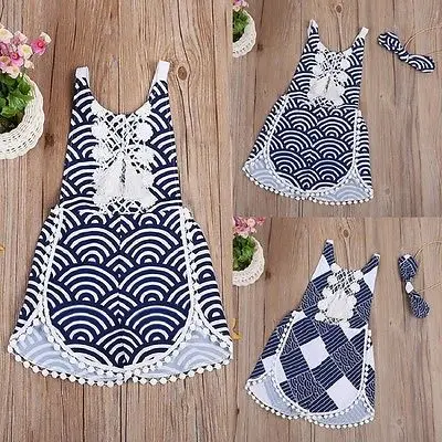 2 шт.! Одежда для маленьких девочек Кружево геометрический комбинезон кисточкой