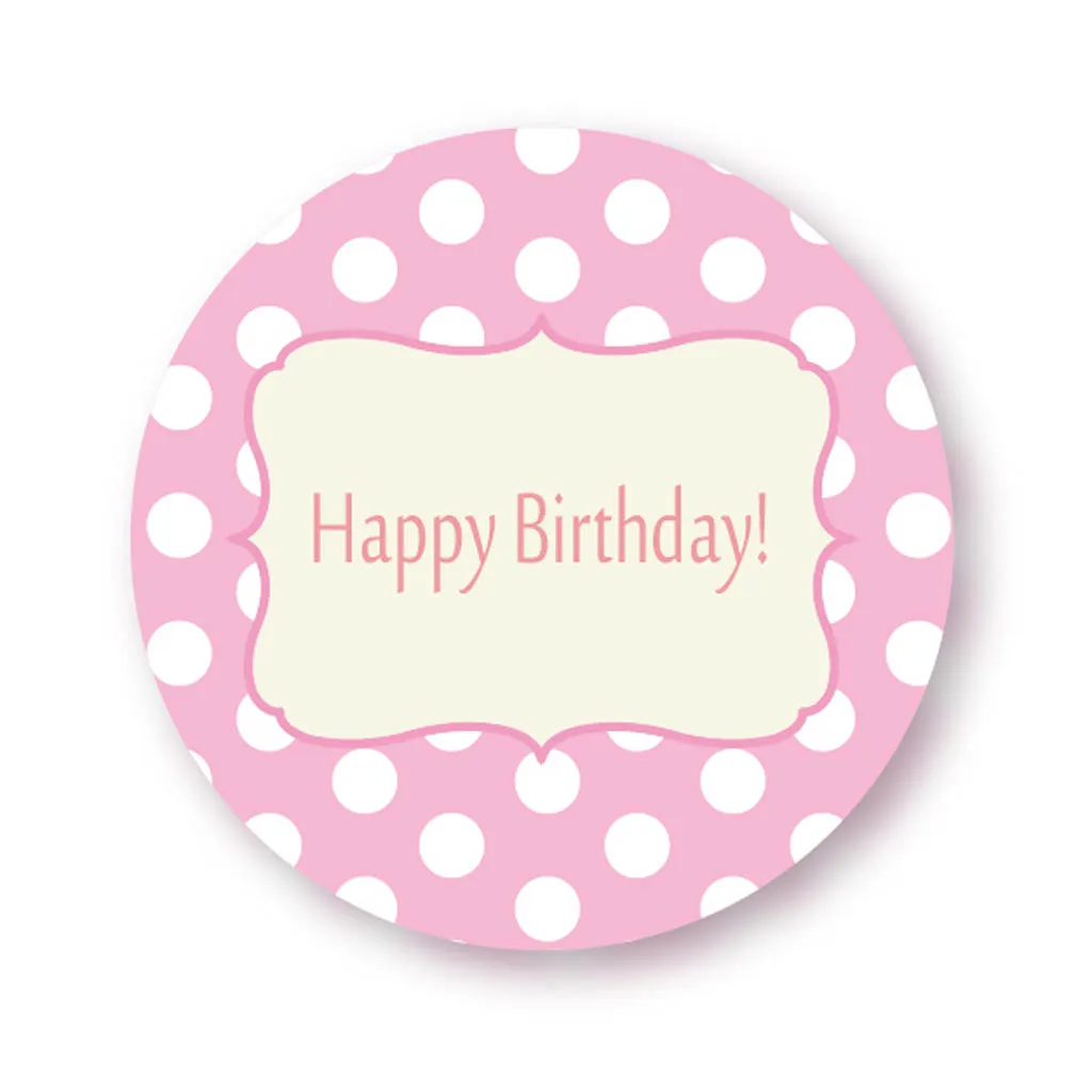 

DouxArt 100pcs Happy Birthday Stickers, 40MM Birthday Party Decoration Communion Gift Package Label Seals Q034