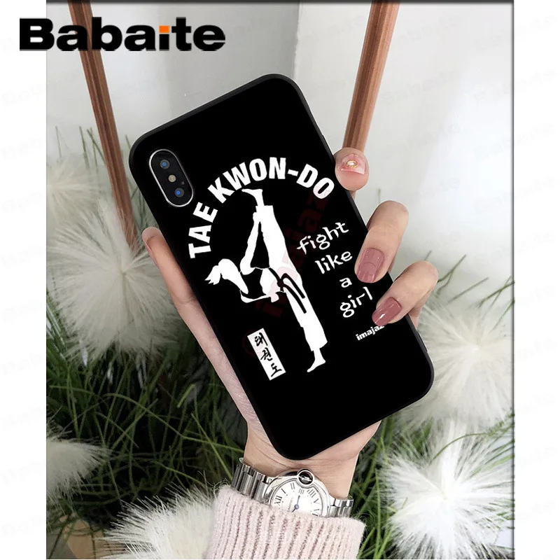 Babaite Kungfu тхэквондо черный мягкий ТПУ чехол для телефона чехол для Apple iPhone 7 8 6 6S Plus X XS MAX 5 5S SE XR чехол