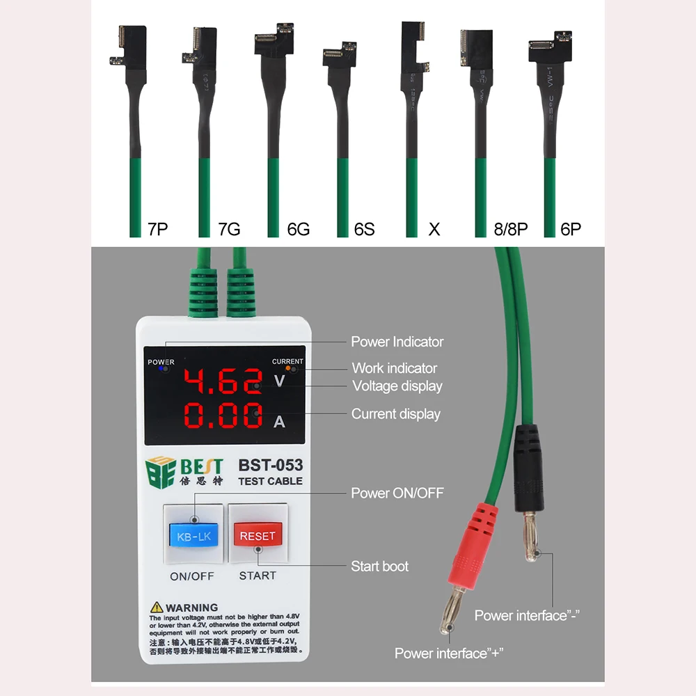 BST-053 for Apple Boot Power Cord Startup Line Phone Test Cable with Display iPhone X / 8 Plus |