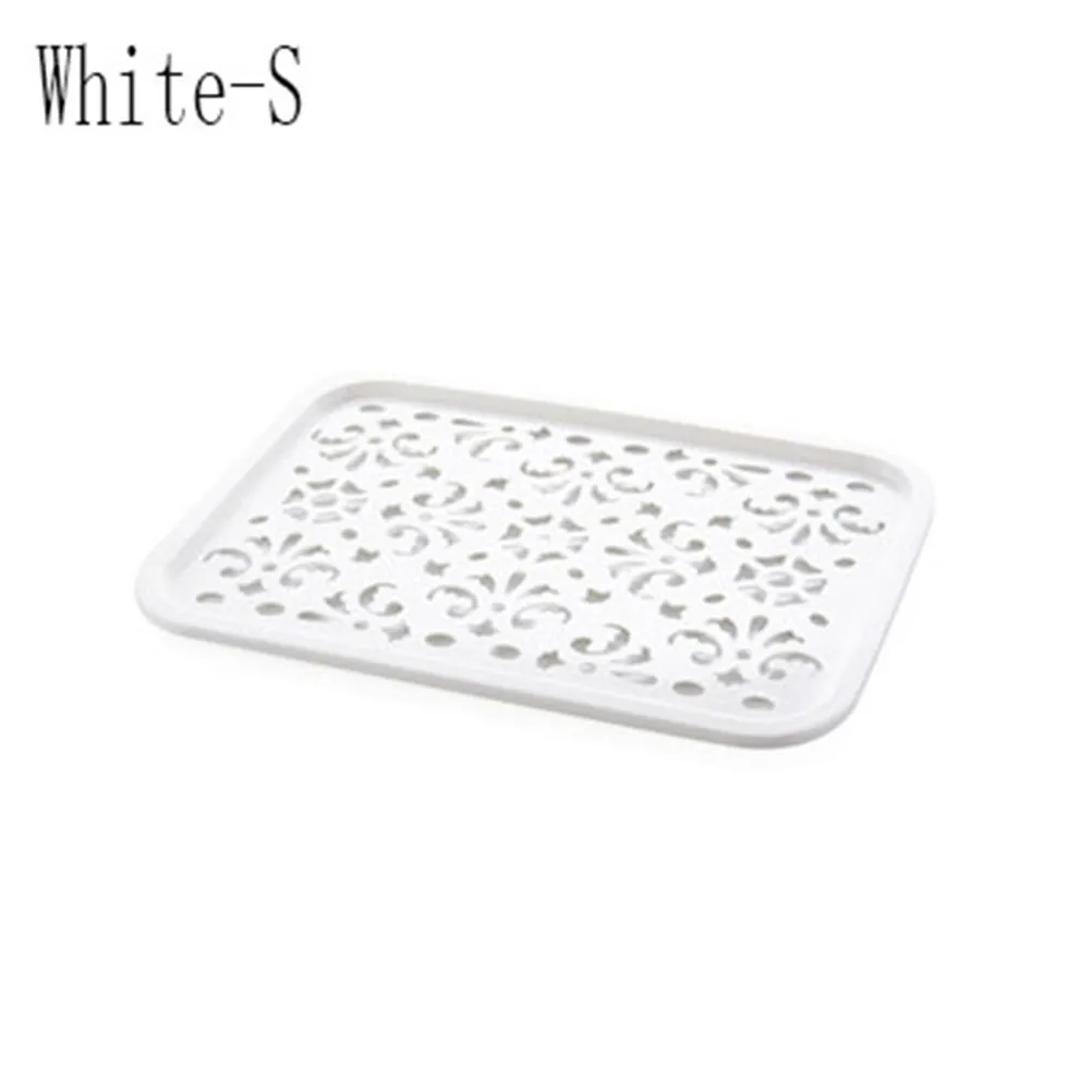 S white lid Полые пластиковые корзины для хранения офисных настольных косметики дистанционного хранения Коробка для макияжа инструменты Органайзер сумка для ванной держатель - Цвет: S white lid