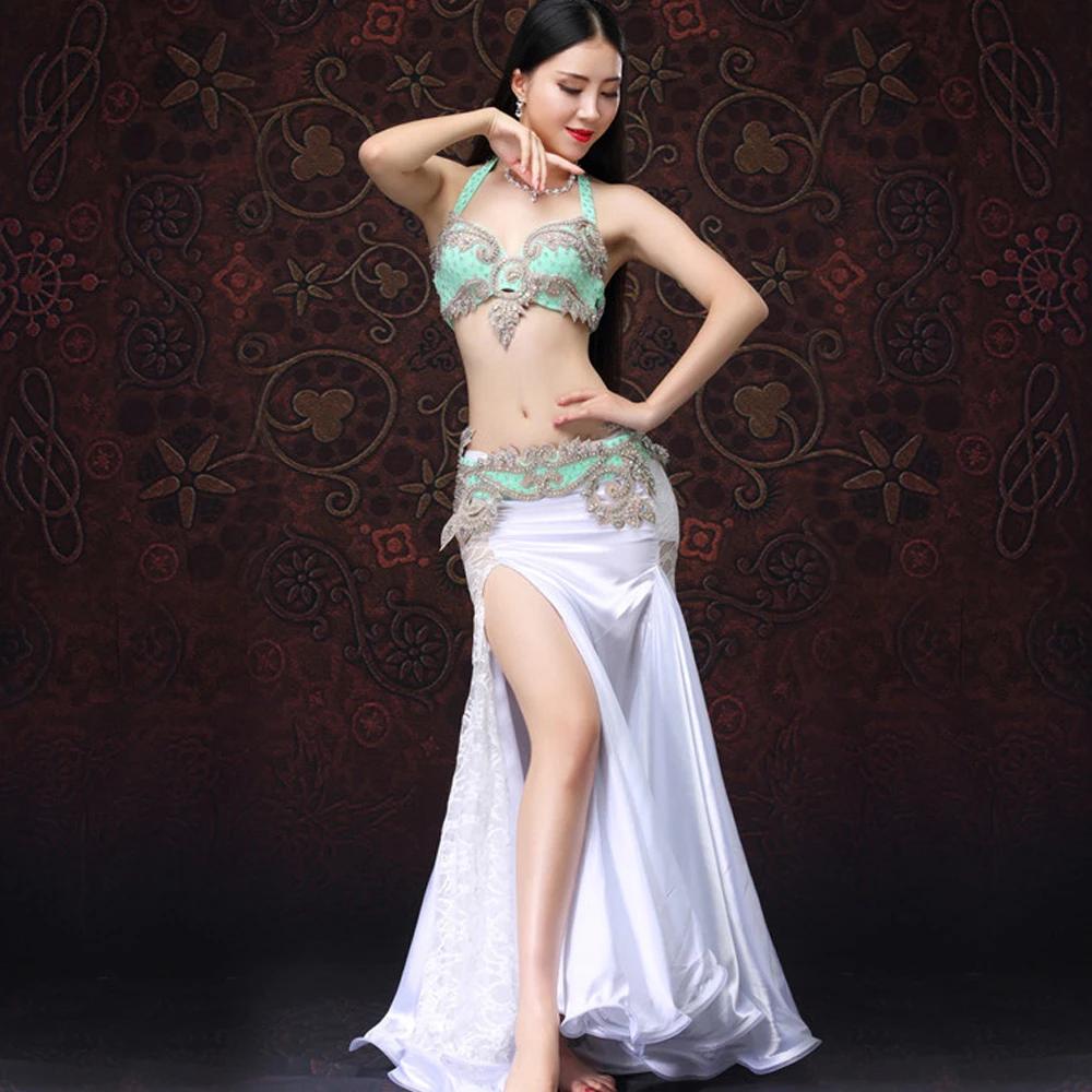 

2018 New Belly Dance Clothes Professional Long Fish Long Skirts Long Skirt Women Lace Belly Dance Skirts
