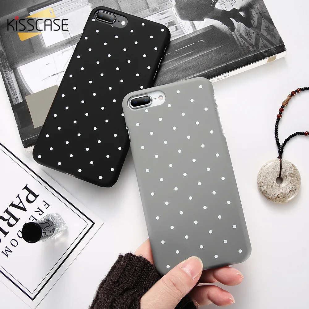 Kisscase чехол для iphone 8 Plus X 10 Мода Точки Жесткий PC Чехол iPhone 6 6S плюс 7 5 5S SE Телефон