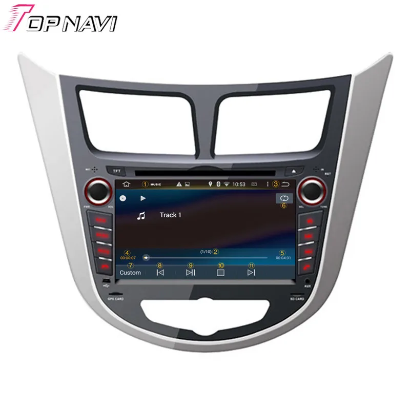 Topnavi Octa Core Android 6 0 Автомобильный DVD плеер для Hyundai Verna/Accent/Solaris/Grand Avega/Accent Blue/Accent WIT