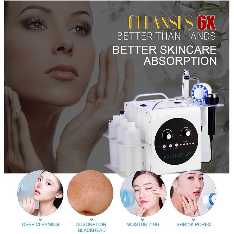 Профессиональная Вакуумная очистка лица Гидро Вода кислородная струя очистка машина устройство для очистки портов массаж лица Уход за кожей красота инструмент