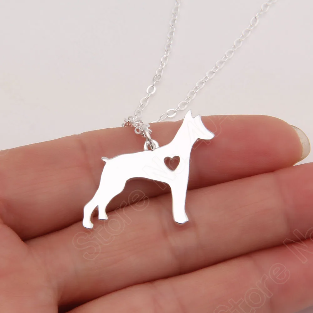 Ожерелье добермана подвеска в виде сердца собаки памятные брелоки и подвески