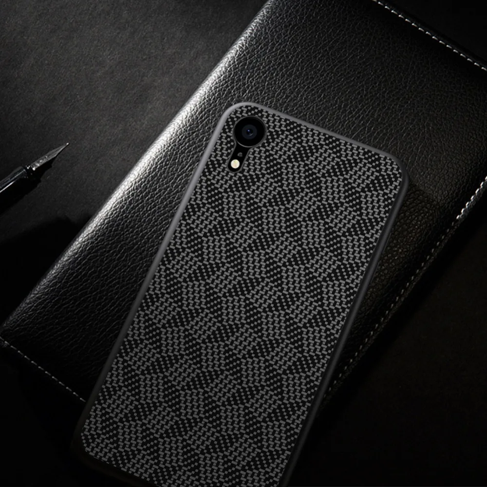 10 шт/партия NILLKIN плед синтетического волокна чехол для телефона iphone XR углерода PP пластиковая задняя крышка