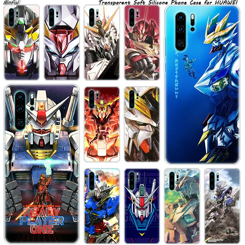 Популярный Мягкий силиконовый чехол Gundam с аниме для телефона Huawei P30 P20 Pro P10 P9 P8 Lite