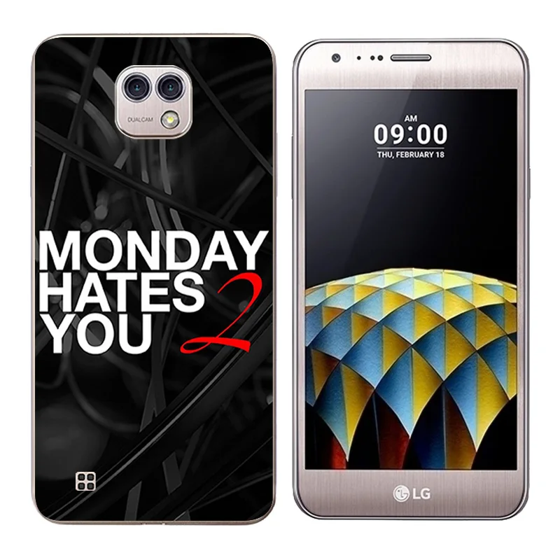 Чехол для LG X Cam K580 5 2 &quot черный силиконовый чехол с буквенным принтом мягкий TPU