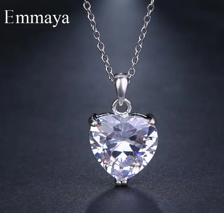 white gold Emmaya бренд Fashion Elegance Шарм AAA кубический циркон Регулируемая сердце ожерелья для Для женщин великолепных ювелирных изделий Свадебная вечеринка подарок - Окраска металла: white gold