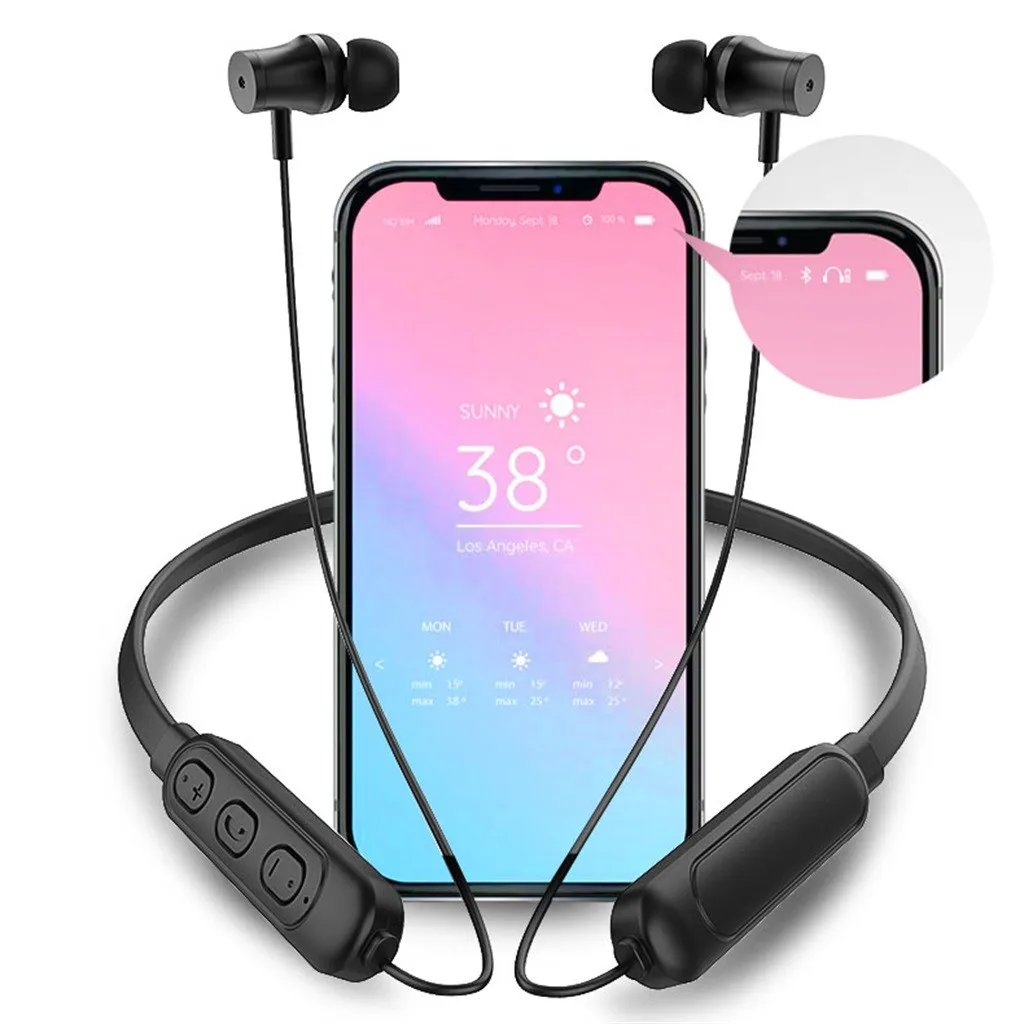 Bluetooth 5 0 с креплением на шею бинауральная Спортивная беспроводная гарнитура
