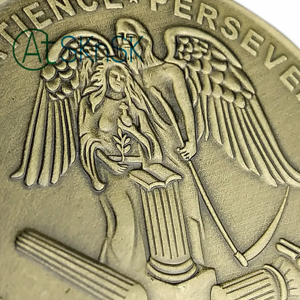 Масонская монета "Ангел" Freemason квадратный компас G Time терпение упорный памятный подарок железные медные монеты