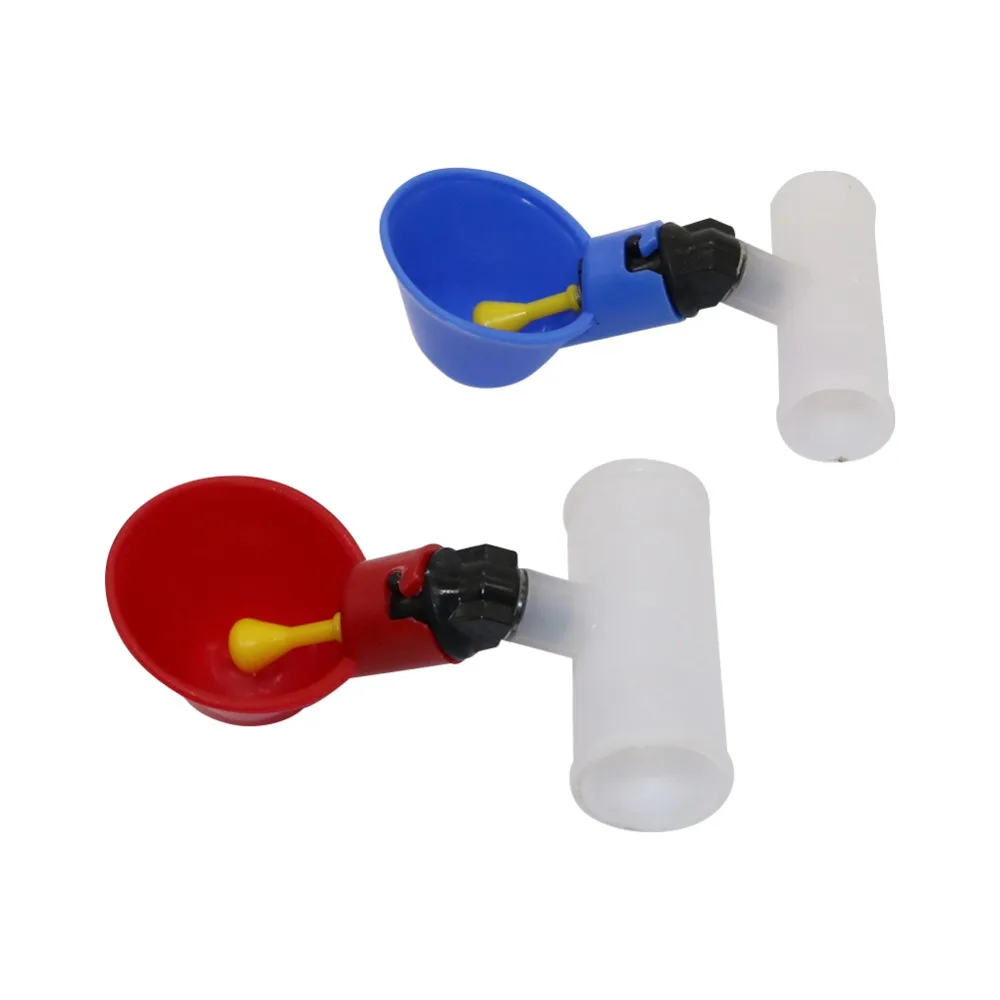 50 шт., кружка для питья птицы, коннектор 20 мм/25 мм, красный и синий, Высококачественная пластиковая автоматическая поилка для кур, птицы