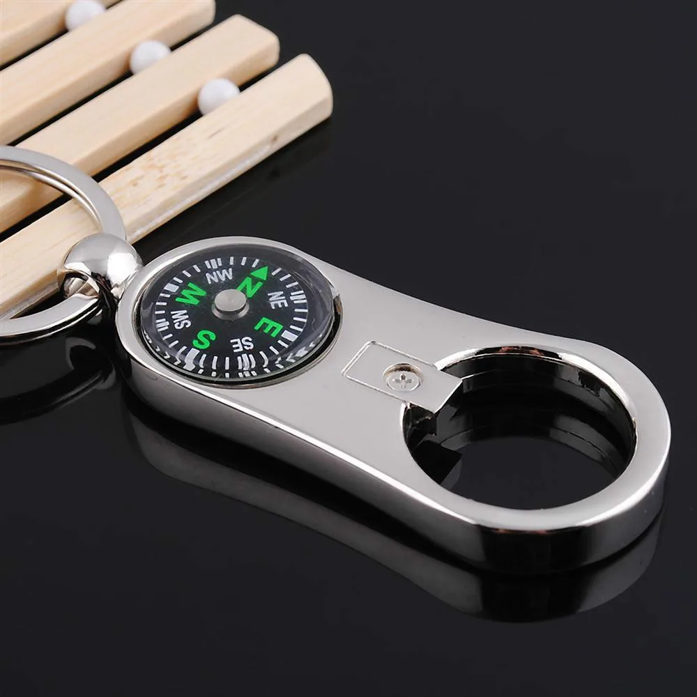 

Wholesale 10pcs/lot High Qulity Creative Classic Metal Opener compass Keychain Key Chain Ring Key Fob