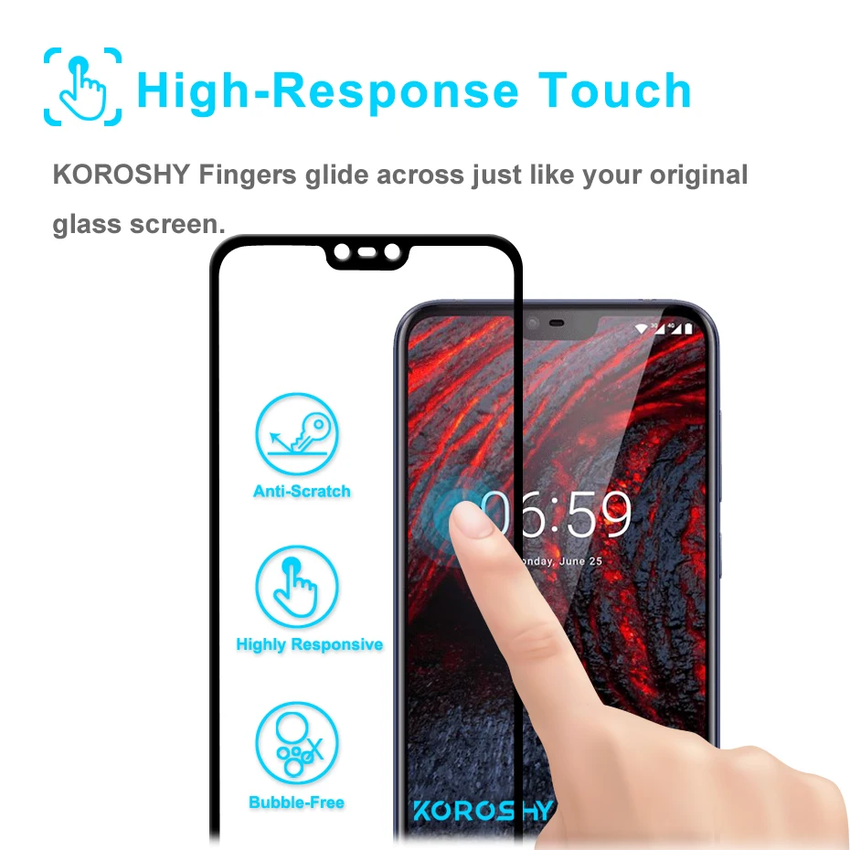 100% товар закаленное стекло 9H для Nokia 2 3 5 6 7 Plus 8 X5 X6 2018 1 2.5D стеклянная