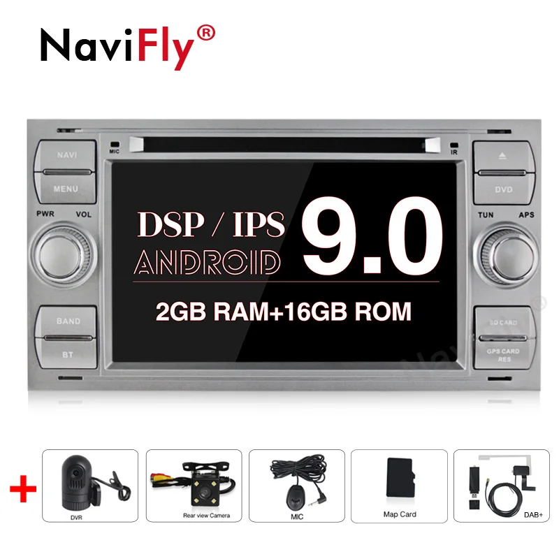 NaviFly 2Din Android9.0 7 ''isp экран DSP аудио автомобильный мультимидийный навигатор плеер