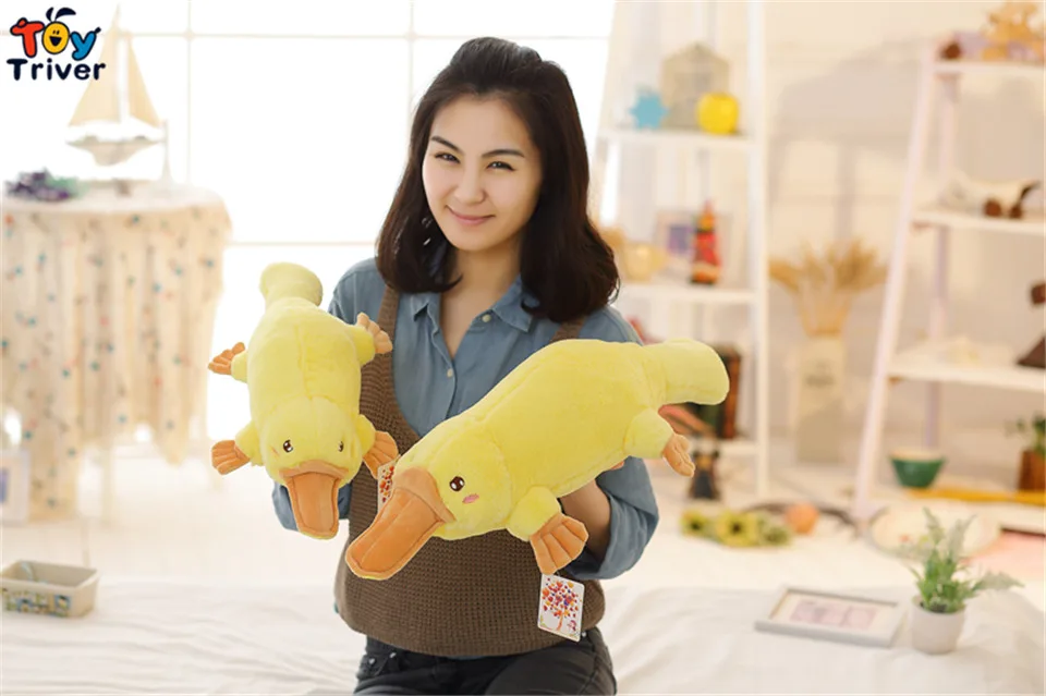 Kawaii Platypus Duckbill желтая утка плюшевая игрушка тройник чучела животных кукла детские