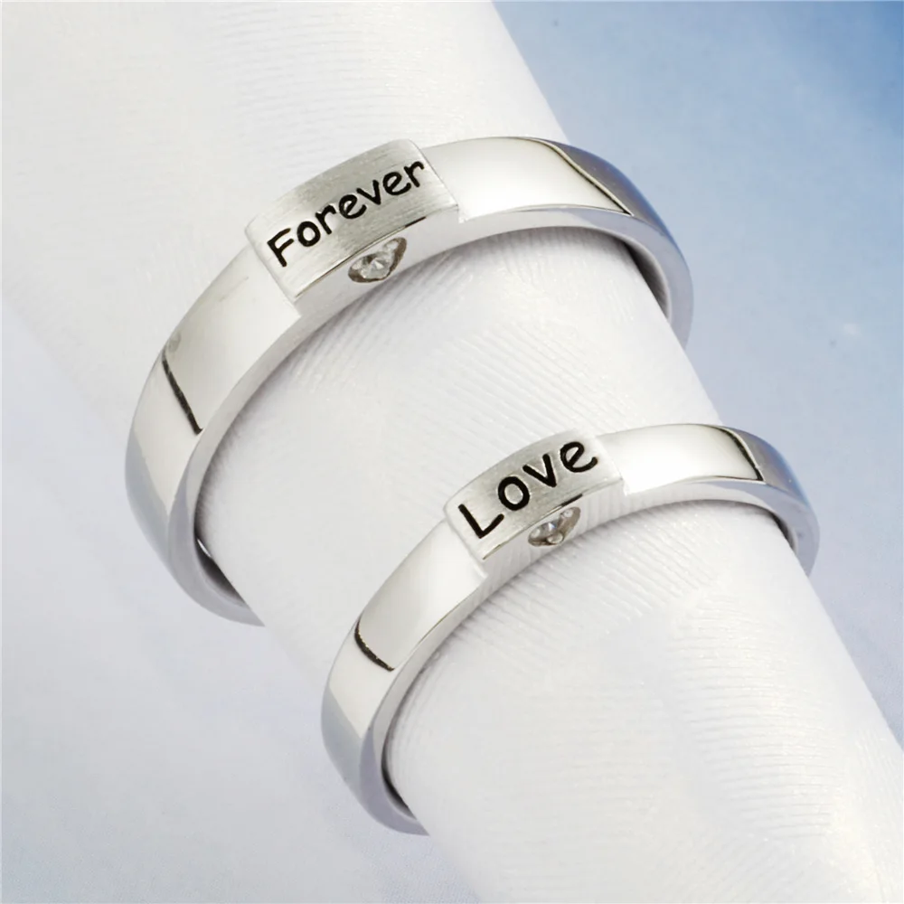 Обручальное кольцо с цирконом Forever love 100% Стерлинговое Серебро 925 пробы ювелирные