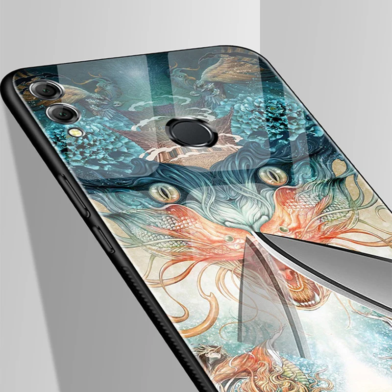 Модный чехол на заднюю панель из закаленного стекла для huawei Honor 8X, защитный чехол s для huawei Honor 8 X, чехол, Honor8X, чехол, fundas