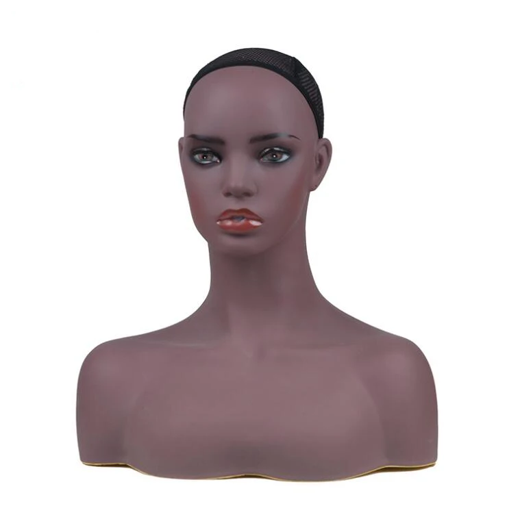 Afro-American Female Realistic Manikin Head Bust Sale For Jewelry Hat Earring Lace Wig Display Maniqui Head Model Wig Stand enlarge
