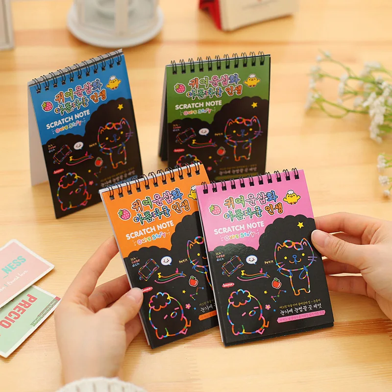 1 шт. + ручка милый блокнот для мальчиков и девочек сделай сам цветной рисунок