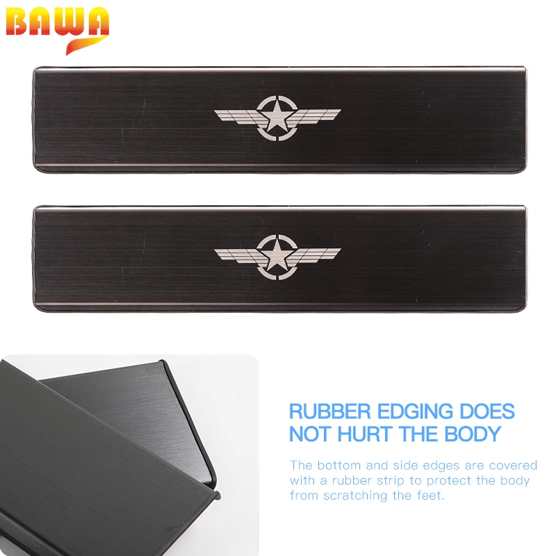 BAWA Interior Mouldings for Jeep Renegade+ Seat Anti-kick Panel Trim Stickers Metal for Jeep Compass