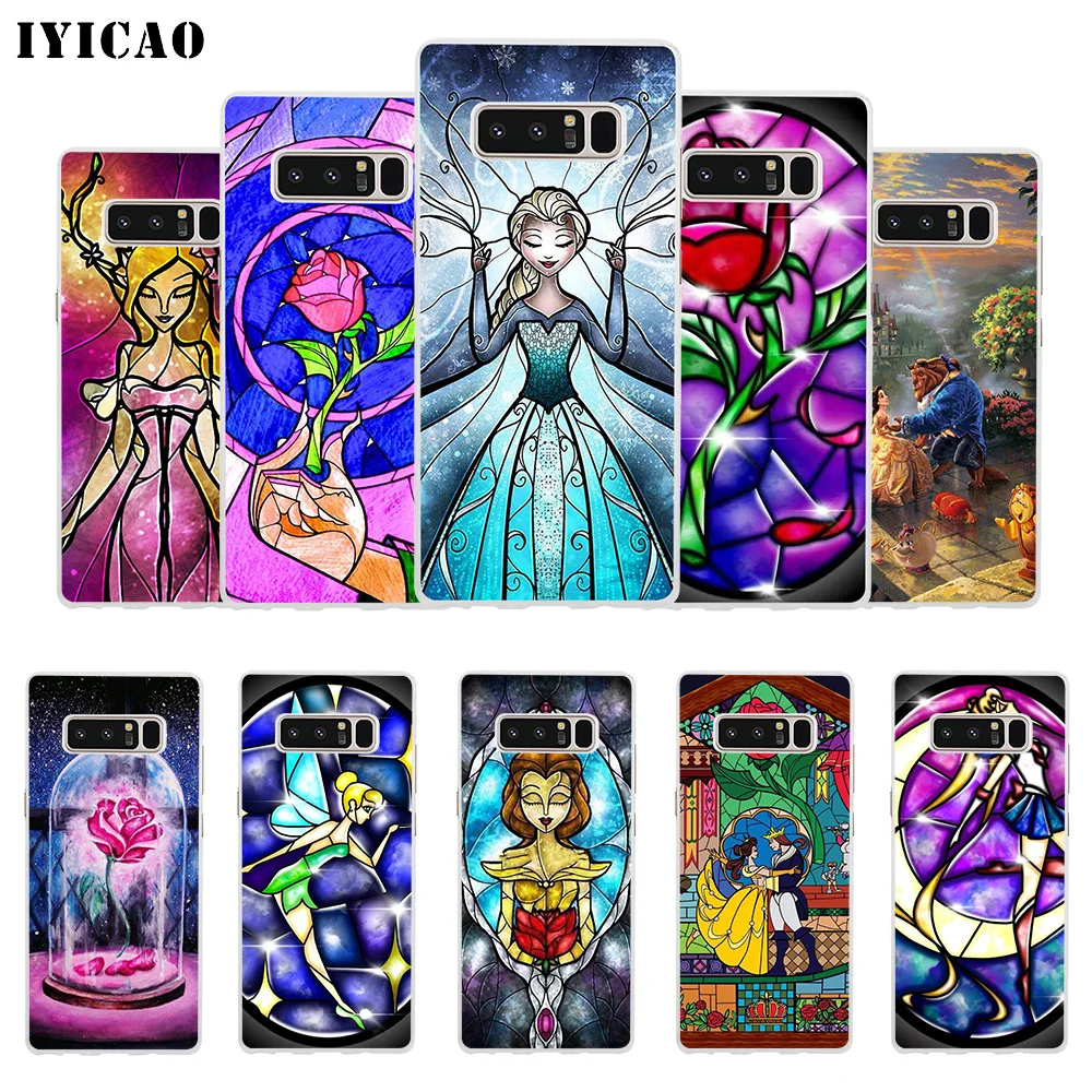 Мягкий силиконовый чехол для телефона IYICAO Beauty Beast Rose Princess Samsung A5 A6 Plus A7 A8 A9 J3 J5 J7 Note 8