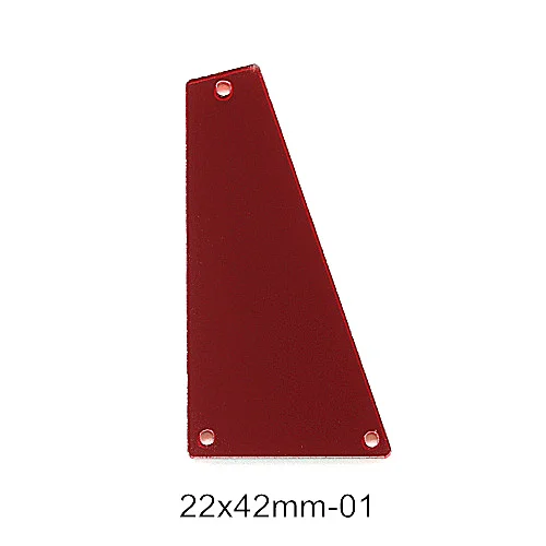 P01-22x42mm Распродажа! 50 шт. хрустальные зеркальные пришивные стразы, акриловые зеркальные пришивные стразы темно-Красного цвета для шитья одежды B3603 - Цвет: P01-22x42mm