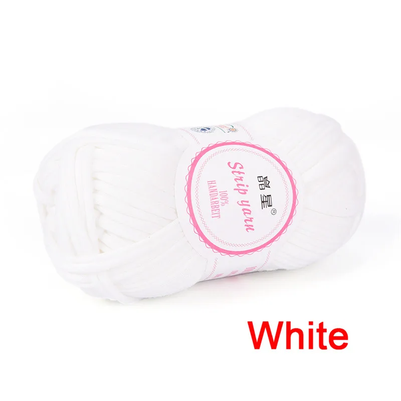 white DIY вязание крючком ткань Необычные Пряжа Lanas Para Tejer ручной вязки ковры тканые нитки хлопок Толстая шерсть вязаная корзина одеяло г/шт. 100 - Цвет: white