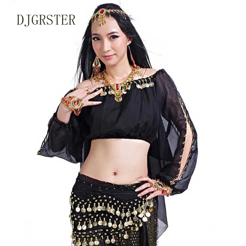 Костюм DJGRSTER для танца живота бюстгальтер + платье пояс вуаль цепочка на голову 8