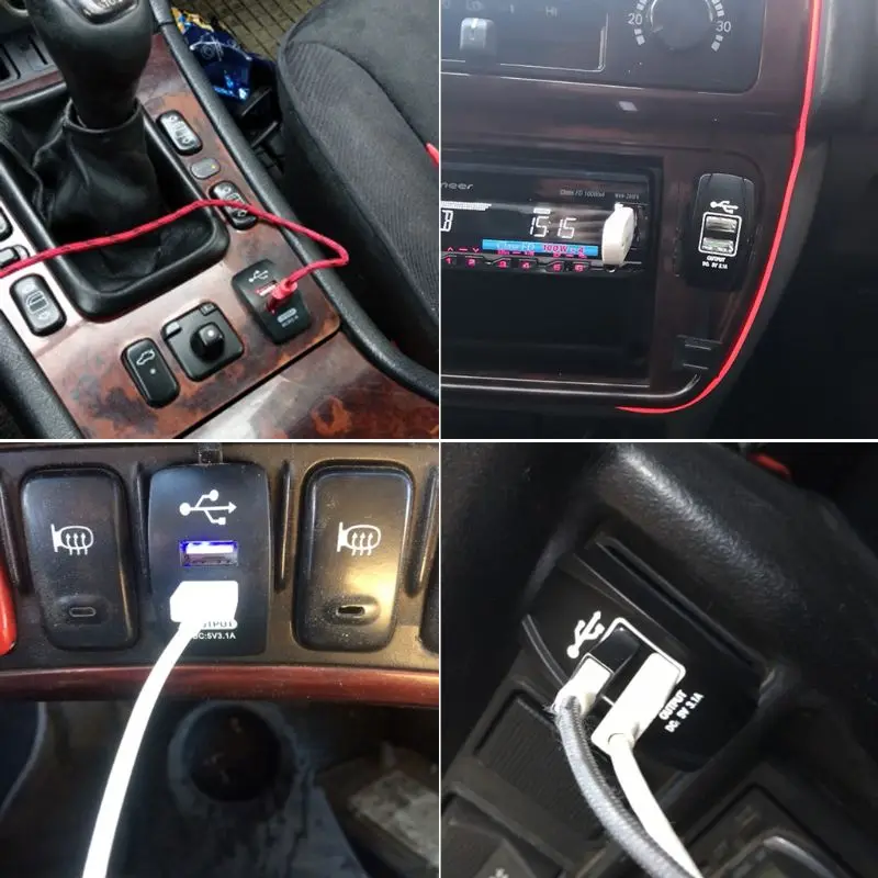 DIY двойной USB Quick Charge 3,0 светодиодный адаптер питания для быстрой зарядки 12 V/24 V автомобиля лодки мотоцикла SUV автобуса грузовика морского